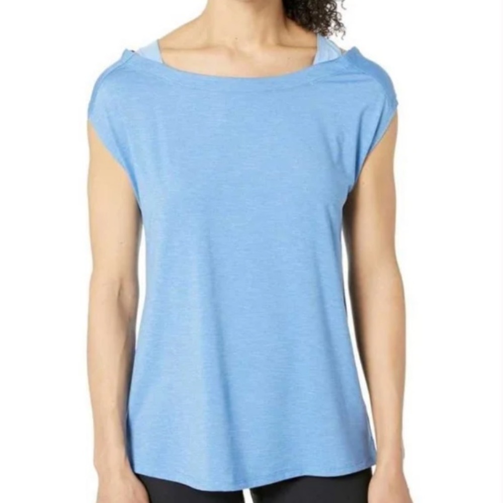 COLUMBIA blue cold shoulder active loose fitting moisture wicking tee
